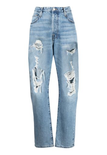 FRAME ripped straight-leg jeans - Blu