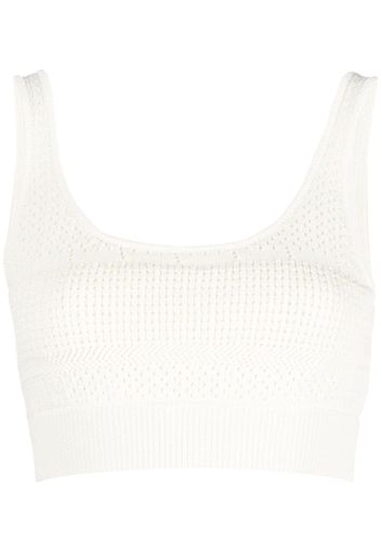 FRAME crochet-knit cropped top - Bianco