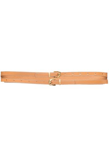 FRAME double-strap leather belt - Marrone