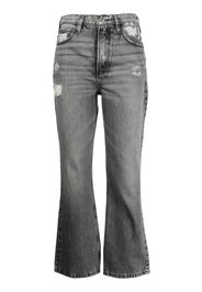 FRAME distressed high-rise cropped bootcut jeans - Grigio