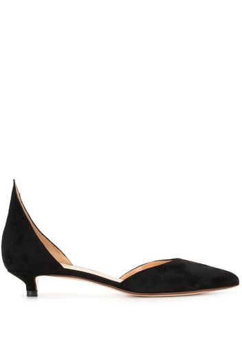 pointed low-heel pumps