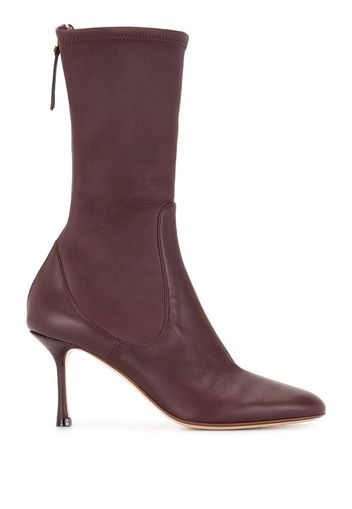 calf-length leather boots