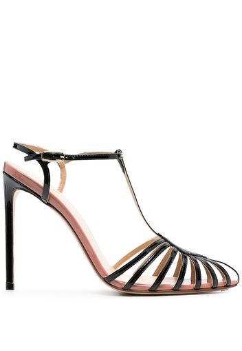 Francesco Russo cut-out leather pumps - Nero