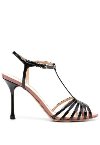 Francesco Russo two-tone leather sandals - Nero