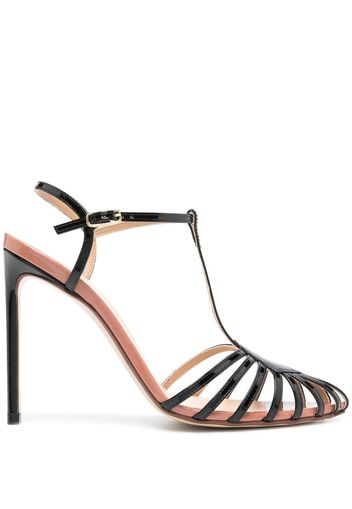 Francesco Russo pointed strap-detail 105mm sandals - Nero