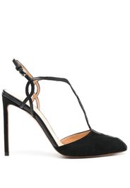 Francesco Russo twisted-strap 120mm leather pump - Nero