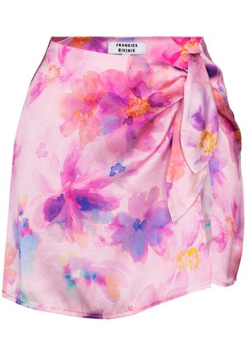 Dani floral print silk skirt