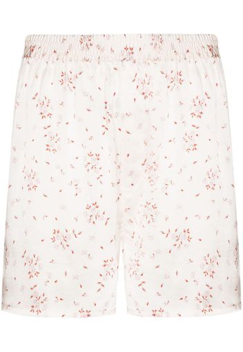 floral print silk pyjama shorts