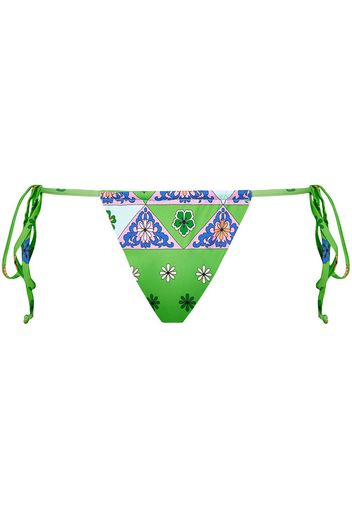 Frankies Bikinis Slip bikini Tia con stampa - Verde