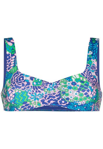 Frankies Bikinis Top bikini con stampa - Blu