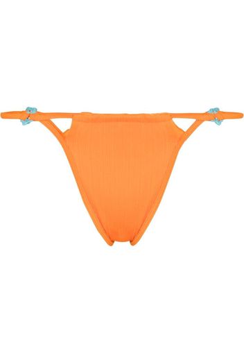 Frankies Bikinis Slip bikini con effetto plissettato - Arancione