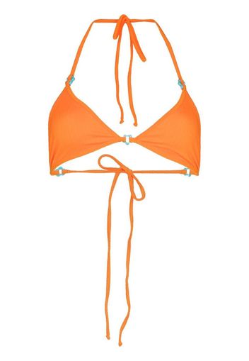 Frankies Bikinis halterneck triangle bikini top - Arancione