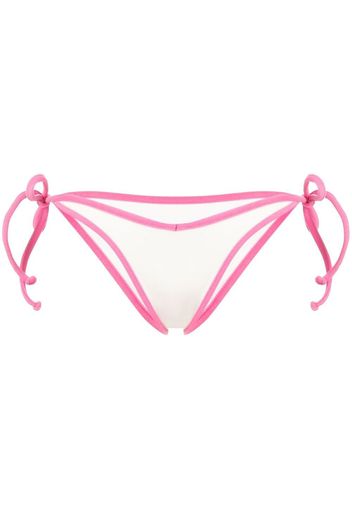 Frankies Bikinis Slip bikini con bordo a contrasto - Bianco