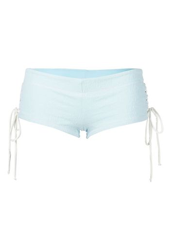 Frankies Bikinis Crinkle Boyshort bikini bottoms - Blu