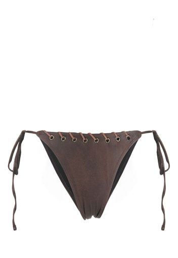 Frankies Bikinis Mackenzie eyelet-detail bikini bottoms - Marrone