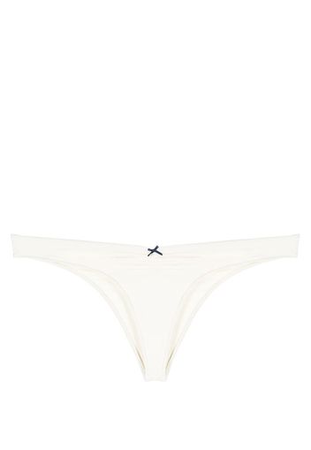 Frankies Bikinis bow-detail ruched bikini briefs - Bianco