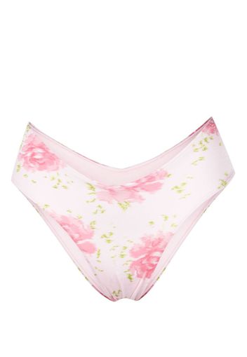 Frankies Bikinis floral-print bikini bottoms - Rosa