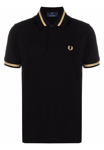 FRED PERRY embroidered-logo cotton polo shirt - Nero