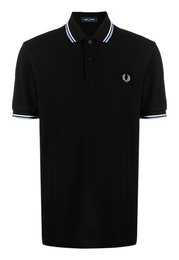 FRED PERRY embroidered-logo short-sleeved polo shirt - Nero