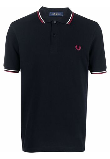 FRED PERRY embroidered-logo polo shirt - Blu