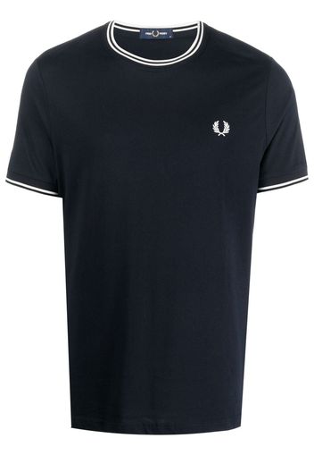 Fred Perry embroidered-logo short-sleeved T-shirt - Blu