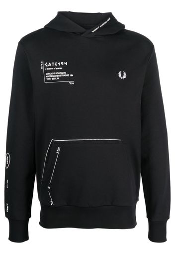 Fred Perry x GATE194 signature-print hoodie - Nero