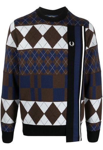 Fred Perry argyle knit jumper - Marrone