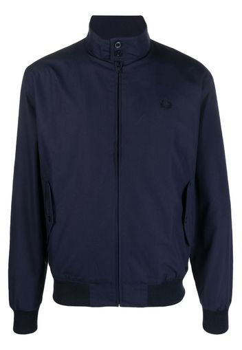 Fred Perry logo-embroidery high-neck bomber jacket - Blu