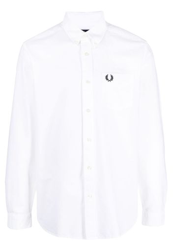 Fred Perry logo-embroidered cotton shirt - Bianco