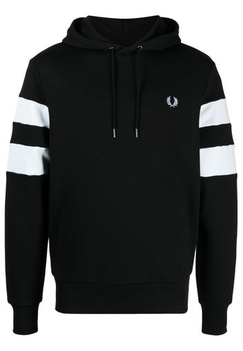 Fred Perry striped sleeve cotton hoodie - Nero