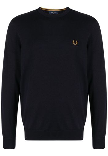 Fred Perry logo-embroidered crew-neck jumper - Blu