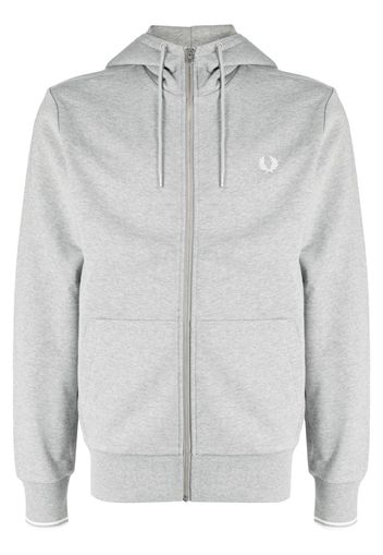 Fred Perry embroidered-logo zip-fastening jacket - Grigio