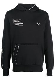 Fred Perry x GATE194 signature-print hoodie - Nero