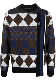 Fred Perry argyle knit jumper - Marrone