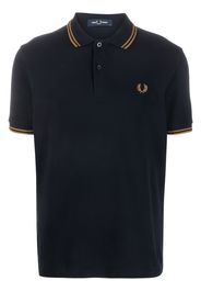 Fred Perry embroidered-logo polo shirt - Blu