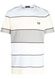 Fred Perry T-shirt a righe con ricamo - Blu