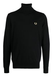 Fred Perry logo-embroidered roll-neck jumper - Nero
