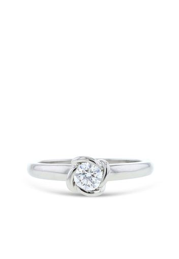 Fred pre-owned platinum Fleur Céleste solitaire diamond ring - Argento