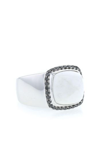 Fred 2000s 18kt white gold Pain de Sucre agate diamond ring - Argento