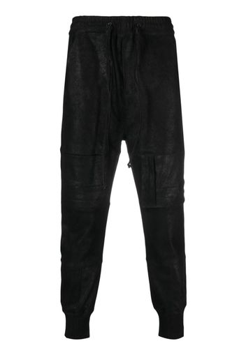 Frei-Mut Poke drawstring-waist leather trousers - Nero