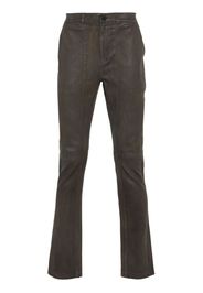 Frei-Mut Merci leather straight-leg trousers - Marrone