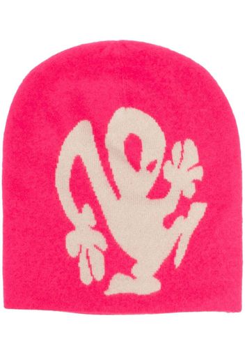 Frenckenberger graphic-print detail knit beanie - Rosa