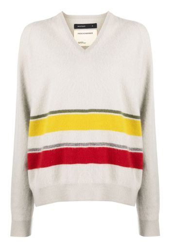 Frenckenberger striped cashmere jumper - Grigio