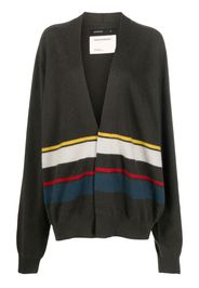 Frenckenberger stripe-pattern cashmere cardigan - Verde