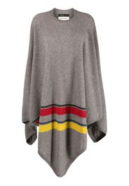 Frenckenberger striped cashmere cape - Grigio