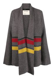 Frenckenberger stripe-print cashmere cardigan - Grigio