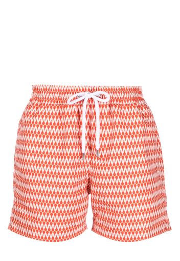 Frescobol Carioca Raquete print swim shorts - Arancione