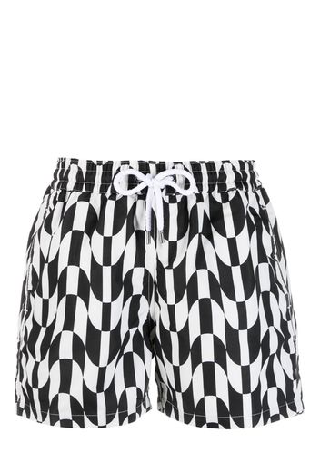 Frescobol Carioca Copacabana checked swim shorts - Nero