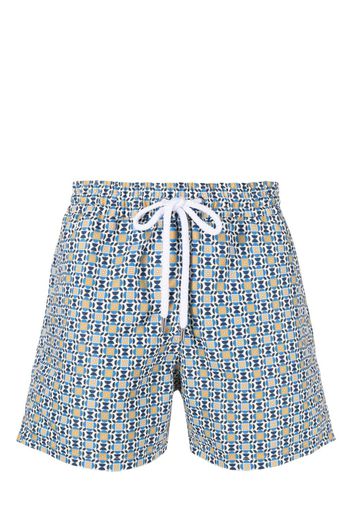 Frescobol Carioca geometric-print swim shorts - Blu