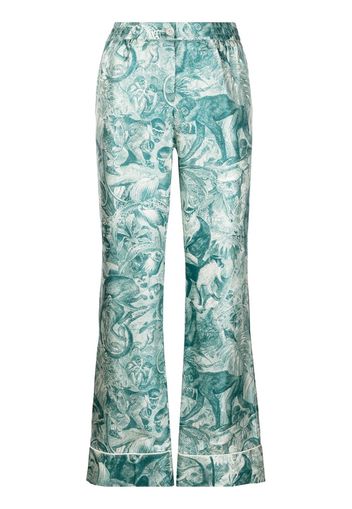 F.R.S For Restless Sleepers graphic-print silk palazzo pants - Blu